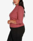 Фото #3 товара Black Label Plus Size Ribbed Quarter-Zip Sweater