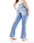 Фото #4 товара ONLY Curve Sally high waisted flared jeans in bleached light blue