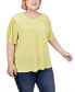 Plus Size Pleated-Sleeve Top