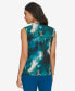 Women's Sleeveless Mesh Abstract-Print Top