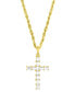 ფოტო #1 პროდუქტის Cubic Zirconia Baguette Cross 18" Pendant Necklace in 10k Gold