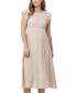 Maternity Erika Shirred Midi Dress Natural /white, Средний - фото #2