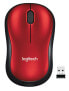 Фото #1 товара Logitech Wireless Mouse M185 - Ambidextrous - Optical - RF Wireless - 1000 DPI - Black - Red
