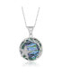 Фото #1 товара Sterling Silver Round Abalone with Starfish & Filigree Design Pendant Necklace