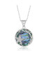 Sterling Silver Round Abalone with Starfish & Filigree Design Pendant Necklace Серебристый, 18 - фото #1