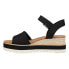 Фото #3 товара TOMS Diana Canvas Espadrille Wedge Womens Black Casual Sandals 10017856