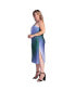 Фото #2 товара Women's Plus Size Ombre Print Asymmetric Satin Slip Dress