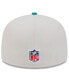 ფოტო #2 პროდუქტის Men's Stone/Aqua Miami Dolphins 2024 Sideline Historic 59FIFTY Fitted Hat