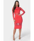 ფოტო #1 პროდუქტის Women's Lace Inset Midi Dress