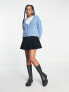 Pimkie cable knit crystal button cardigan in blue