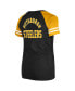 ფოტო #2 პროდუქტის Women's Black Pittsburgh Steelers Lace-Up Raglan T-Shirt