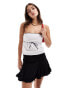 Фото #1 товара Stradivarius STR bandeau top with embroidery detail in white