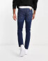 Jack & Jones liam skinny jean in dark blue wash Синий, W31 L30 - фото #5