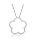ფოტო #1 პროდუქტის Sterling Silver Cubic Zirconia Large Open Flower Shape Necklace