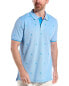 Фото #1 товара Поло-рубашка с принтом в виде полоски Psycho Bunny Birdseye для мужчин, синего цвета, 3 размер