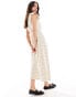 Nobody's Child tie midi dress in cream spot