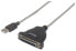 Фото #1 товара Manhattan USB-A to Parallel Printer DB25 Converter Cable - 1.8m - Male to Female - 1.2Mbps - IEEE 1284 - Bus power - Black - Three Year Warranty - Blister - 1.8 m - 1x USB A - Parallel; 25-pin - Male/Female - Black - Silver - 261 g