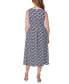 ფოტო #3 პროდუქტის Print Sleeveless Pleated Pocket Midi Dress