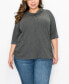 Фото #1 товара Plus Size Baby Thermal Cowl Neck Side Ruched Top