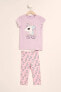 Mor Kız Çocuk Unicorn Baskılı Pijama Takımı