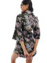 Фото #5 товара ASOS DESIGN mini shirt dress with fluted sleeve detail in floral tapestry