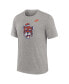 Men's Heather Gray Clemson Tigers Blitz Evergreen Legacy Primary Tri-Blend T-Shirt