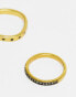 Фото #4 товара Mango two pack plain band rings in gold