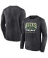 ფოტო #1 პროდუქტის Men's Heather Charcoal Distressed Milwaukee Bucks Front Court Press Snow Wash Long Sleeve T-shirt