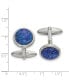 ფოტო #3 პროდუქტის Stainless Steel Polished Lapis Circle Cufflinks