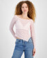 Фото #1 товара Juniors' Asymmetric Heart Knit Long Sleeve