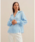 Фото #2 товара Блузка LilySilk из шелка V-образным вырезом для женщин Cervina