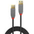Lindy 0.5m USB 3.2 Type A Extension Cable - Anthra Line - 0.5 m - USB A - USB A - USB 3.2 Gen 1 (3.1 Gen 1) - 5000 Mbit/s - Black