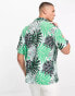 Jack & Jones Originals oversized revere collar shirt in multi palm print