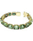 ფოტო #2 პროდუქტის Gold-Tone Color Octagon Crystal Flex Bracelet