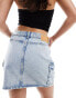 Фото #2 товара JJXX mini denim cargo skirt in light wash