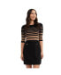 Фото #1 товара Women's 3/4 Sleeve YD Striped Sweater Dress