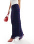 ASOS DESIGN chiffon bias maxi skirt in blue and red spot Blau-rotes Punktemuster, 38 - фото #4