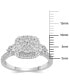 Diamond Square Halo Cluster Engagement Ring (1 ct. t.w.) in 14k White Gold