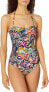 Anne Cole 288117 Women's Twist Front Shirred One Piece Swimsuit, Multi Print, 12