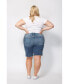 Фото #3 товара Plus Size Denim Mid Rise Bermuda Shorts