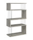 63" Glass 4-Shelf Bookcase with Glass Panels