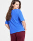 ფოტო #4 პროდუქტის Women's Patch-Pocket Short Sleeve T-Shirt, Created for Macy's