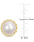 ფოტო #3 პროდუქტის Cultured Freshwater Pearl (10-1/2mm) Stud Earrings in 10k Gold