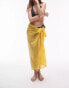 Topshop beach sarong in yellow crochet Желтый, M - EU 40-42 - фото #5