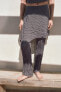Crease-effect knit pareo trousers