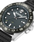 ფოტო #2 პროდუქტის Men's Quartz Carrigan Black Genuine Leather Strap Watch, 44mm
