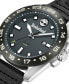 Men's Quartz Carrigan Black Genuine Leather Strap Watch, 44mm