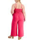 Фото #2 товара Trendy Plus Size Smocked Spaghetti-Strap Jumpsuit