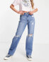 Фото #2 товара Hollister knee rip jeans in mid wash blue