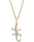 Фото #1 товара Wrapped diamond Lizard 18" Pendant Necklace (1/10 ct. t.w.) in 10k Gold,Created for Macy's